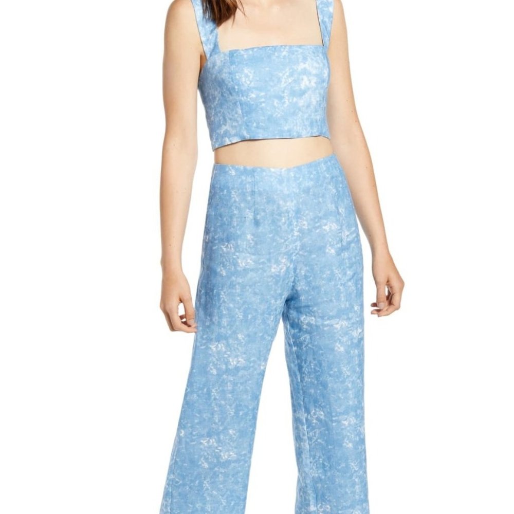 Reformation Mara Crop Top & Wide Leg Pants SHIBORI
